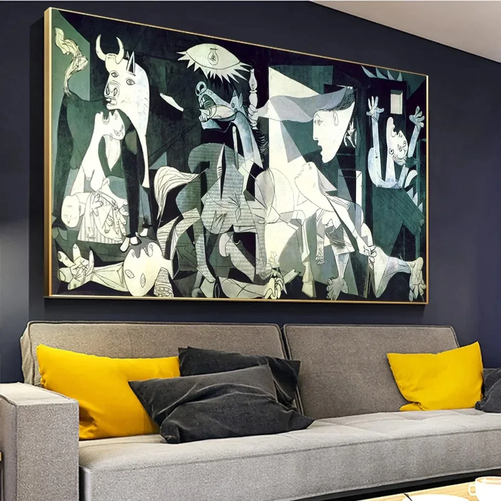 World Famous Paintings Wall Art Picasso Guernica HD Canvas Oil Paintings Posters & Prints Home Bedroom Living Room Decoration