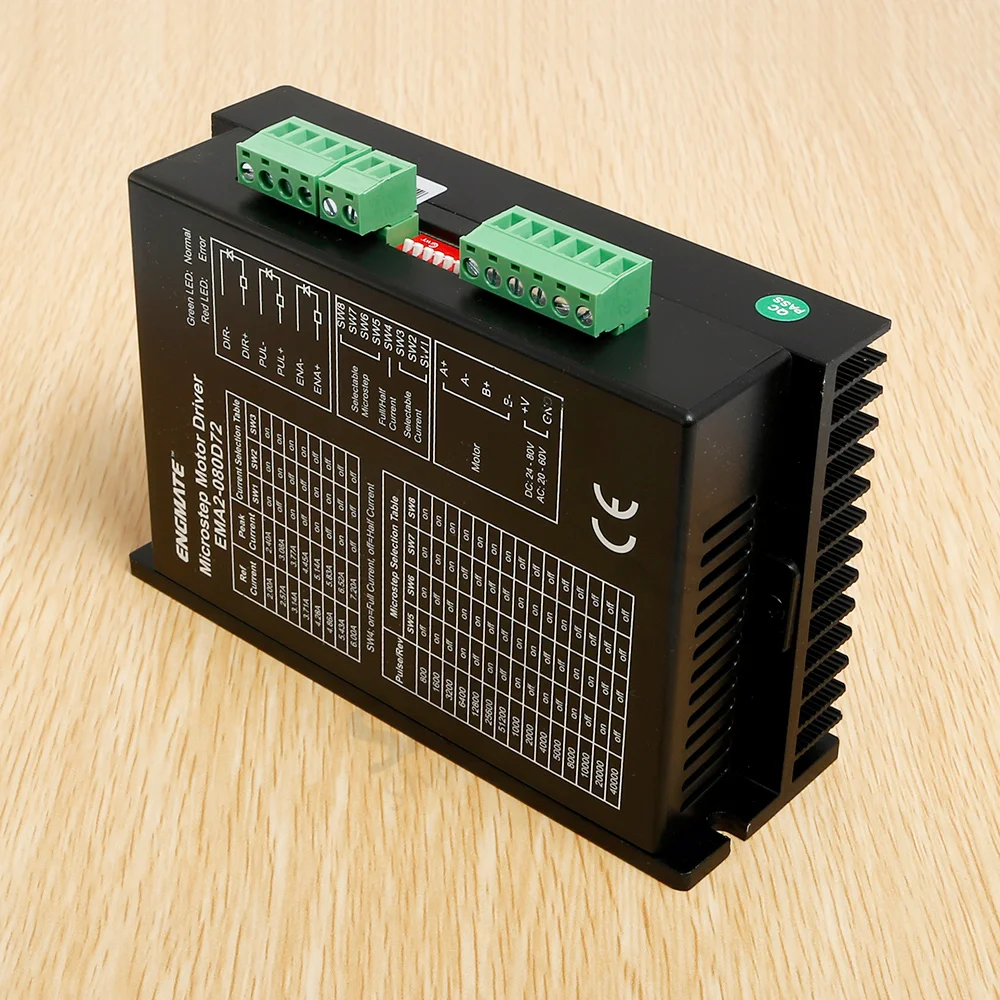 

EMA2-080D72 2,4A-7,2A 24-80 В постоянного тока или 20-60 В переменного тока DM860D Контроллер платы шагового драйвера для 2-фазного шагового двигателя с ЧПУ Nema23 Nema34