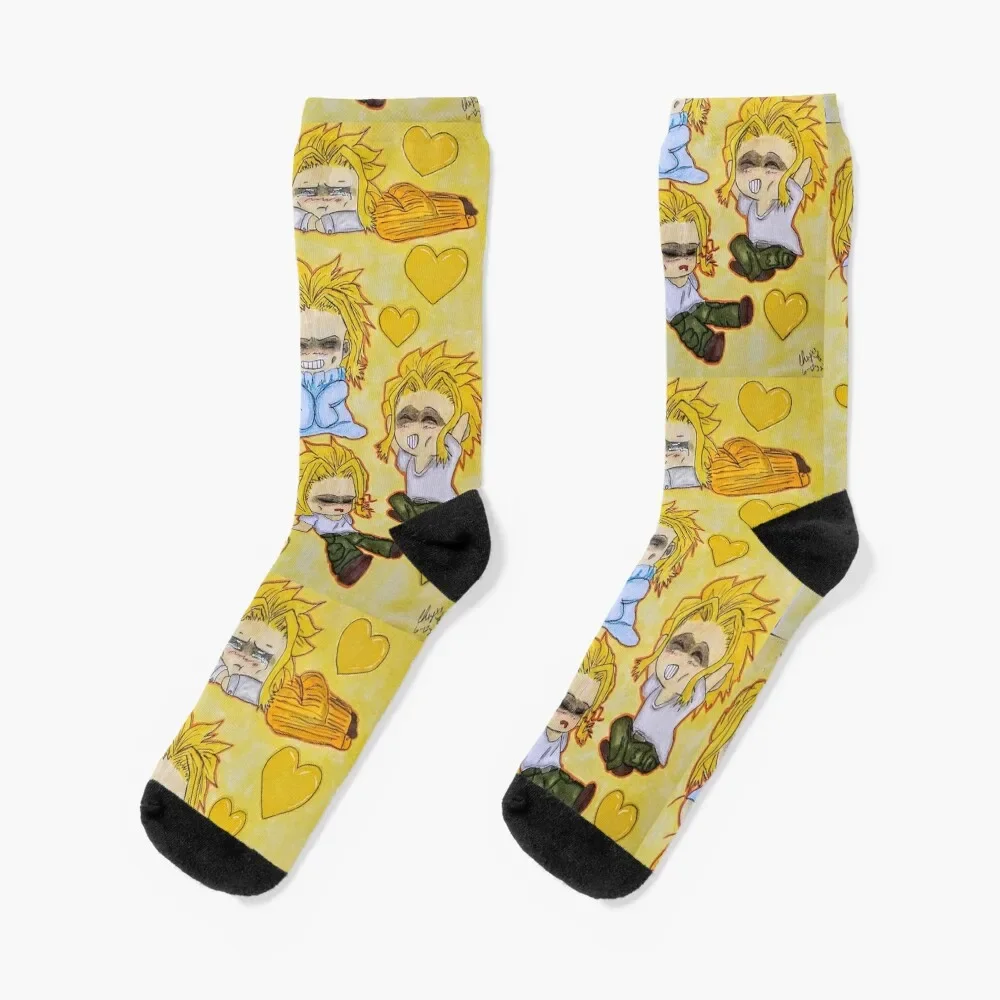 Ensemble de bottes de randonnée Chibi All Might pour hommes et femmes, chaussettes mignonnes