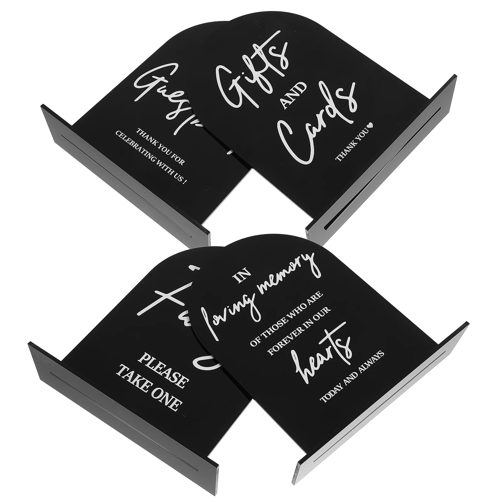 

4pcs Gift Table Signs Acrylic Party Wedding Banquet Decorations Elegant Standing Sign Restaurant Event Seat Marker Reusable