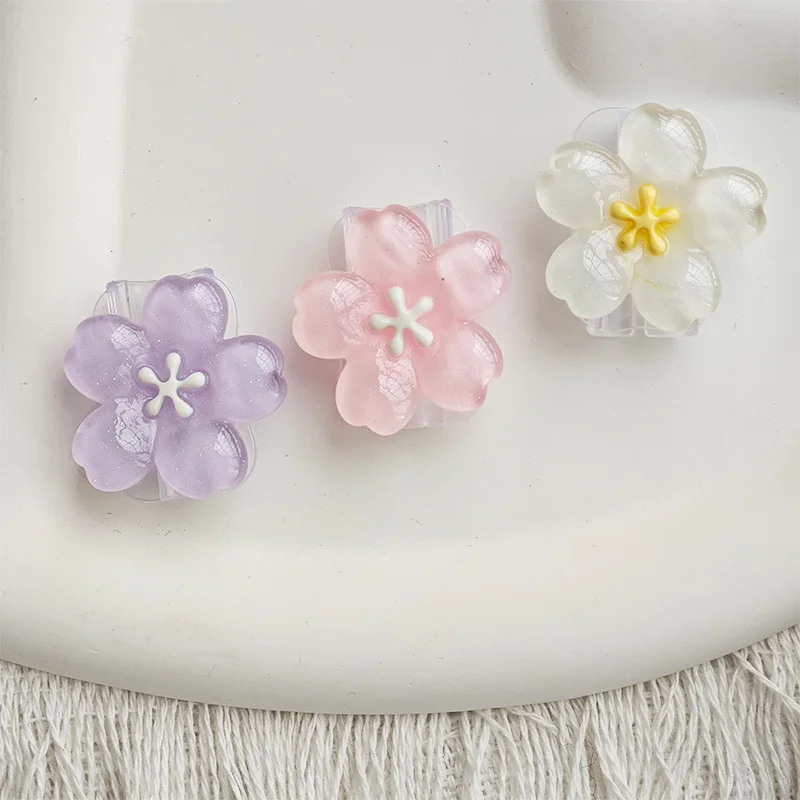 2Pcs Soft Silicone Charger Cable Winder Cord Purple Flowers Case Clip for Apple IPhone Data Fast Charging Cable Protector Sleeve