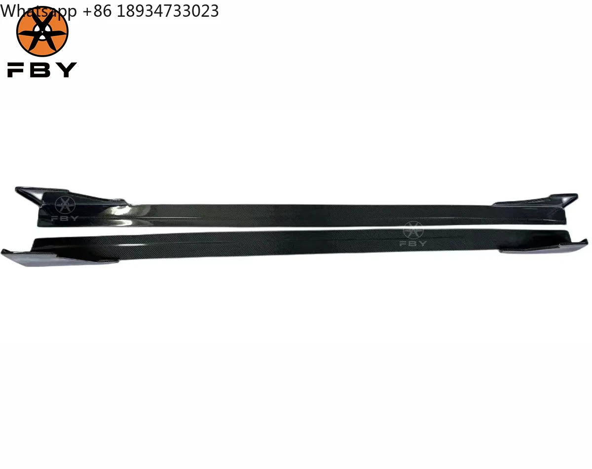 عالية الجودة MAD نمط ألياف الكربون الجانب حافة مصد السيارة لسيارات BMW 3 سلسلة 4 سلسلة F30 F32 F33 F35 2012-2017 ألياف الكربون الجانب تنورة #6