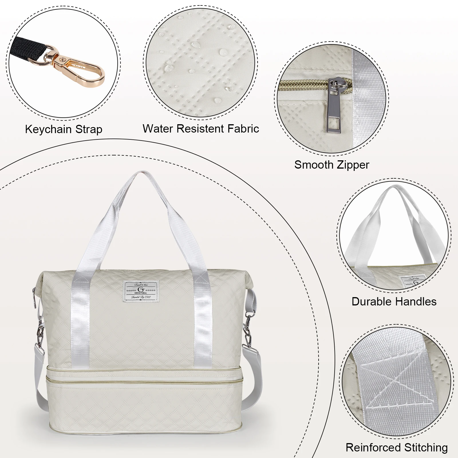 حقيبة المشتري للسفر من القماش الخشن لخطوط الجوية، حقيبة حمل للنساء خفيفة الوزن ذات سعة كبيرة، رحلة عطلة نهاية الأسبوع، حقيبة رياضية للجيم، حقيبة سفر