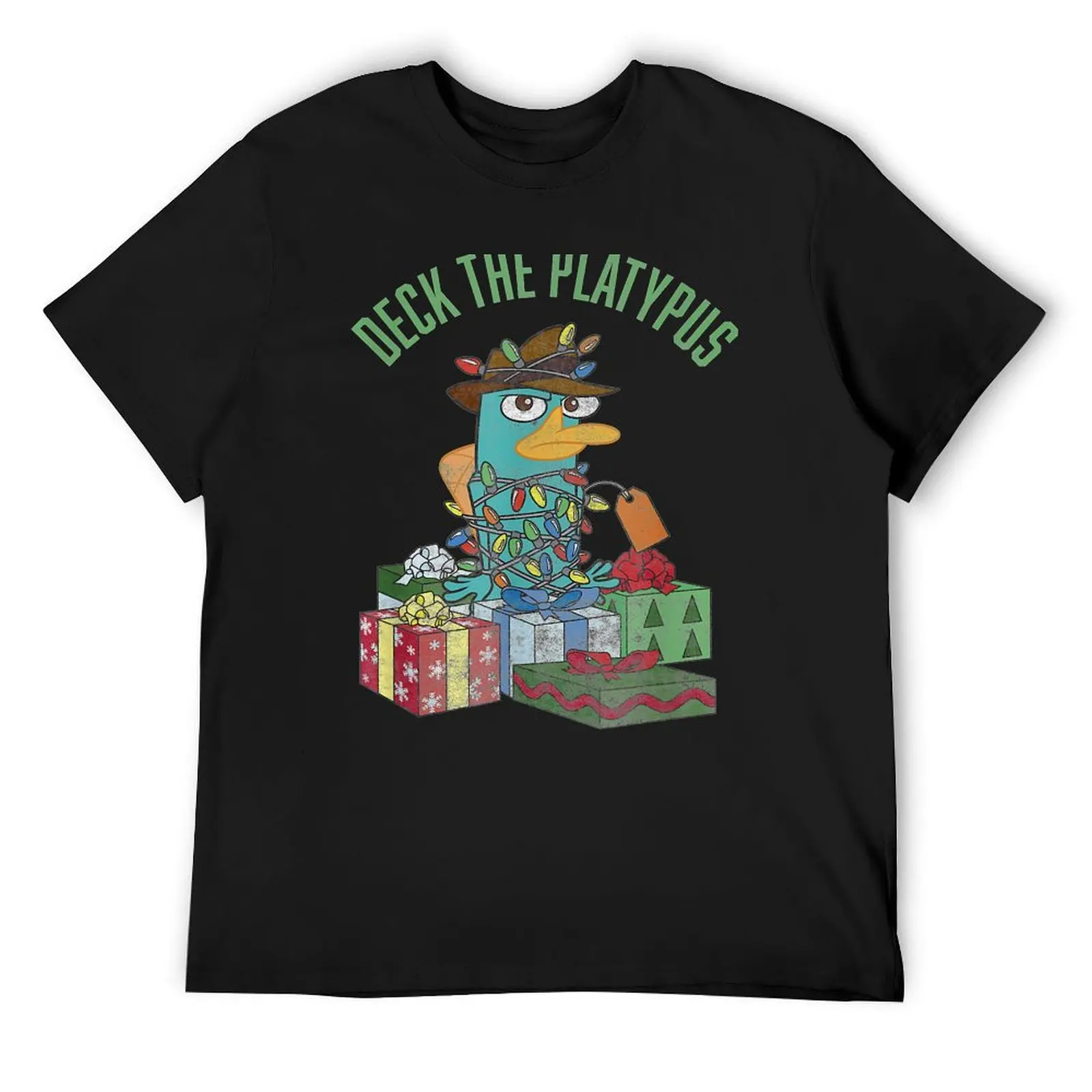 

Christmas Perry Deck The Platypus T-Shirt oversizeds summer shirt rapper graphic tees mens tall t shirts