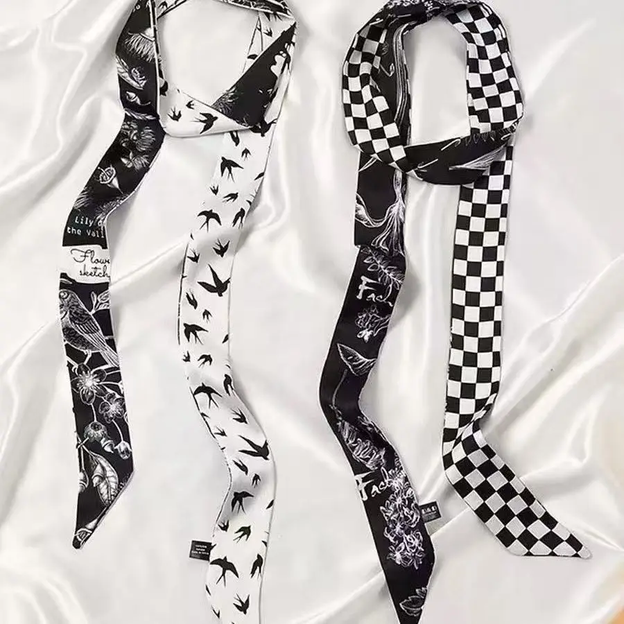 Scarf Skinny Long Multifunctional Korean Style Versatile Hair Tie Neck Wrap Bag Belt Summer Women Daily Gift