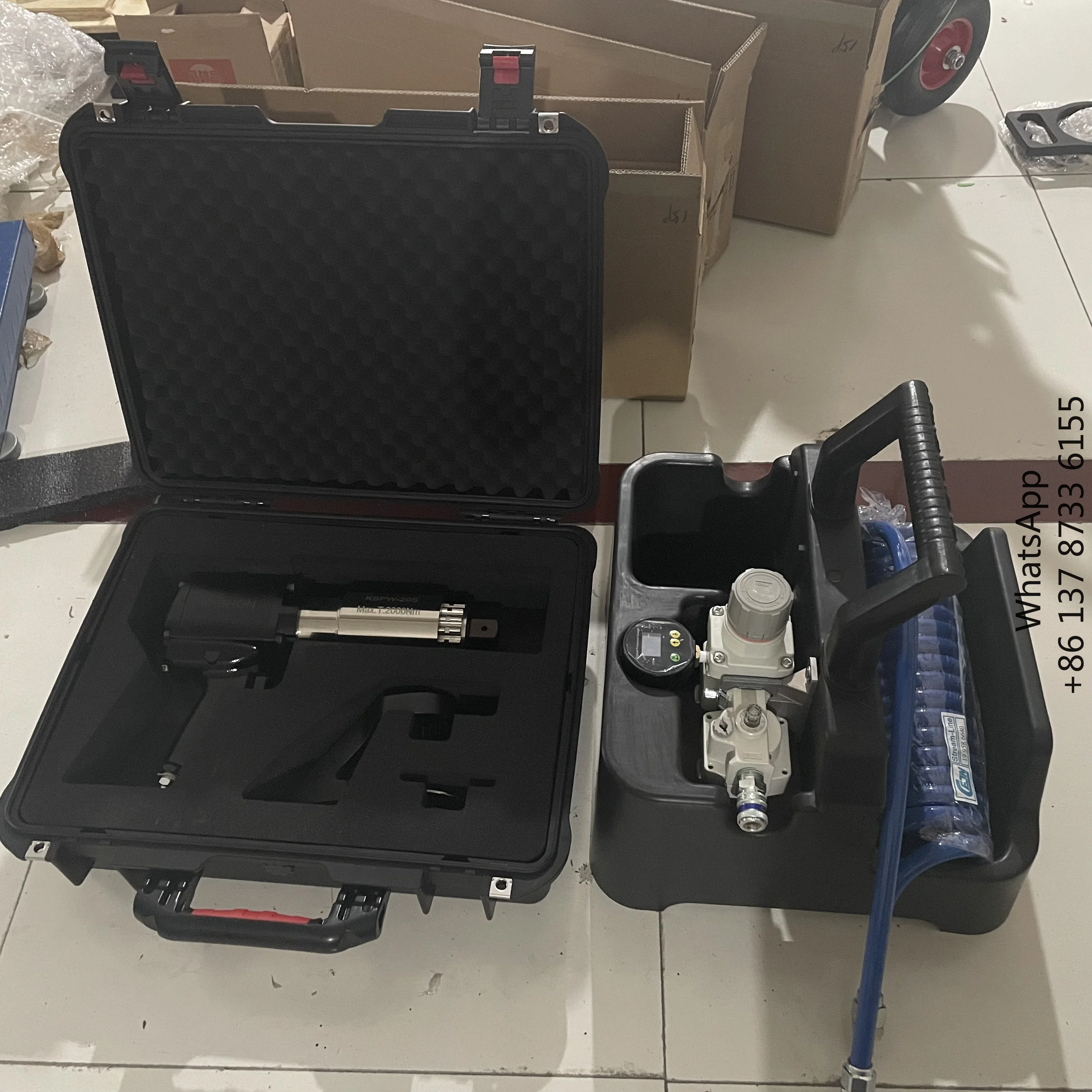 KSPW-60SS Digital 6000Nm Air Power Pneumatic Torque Gun Torque Wrench With FRL