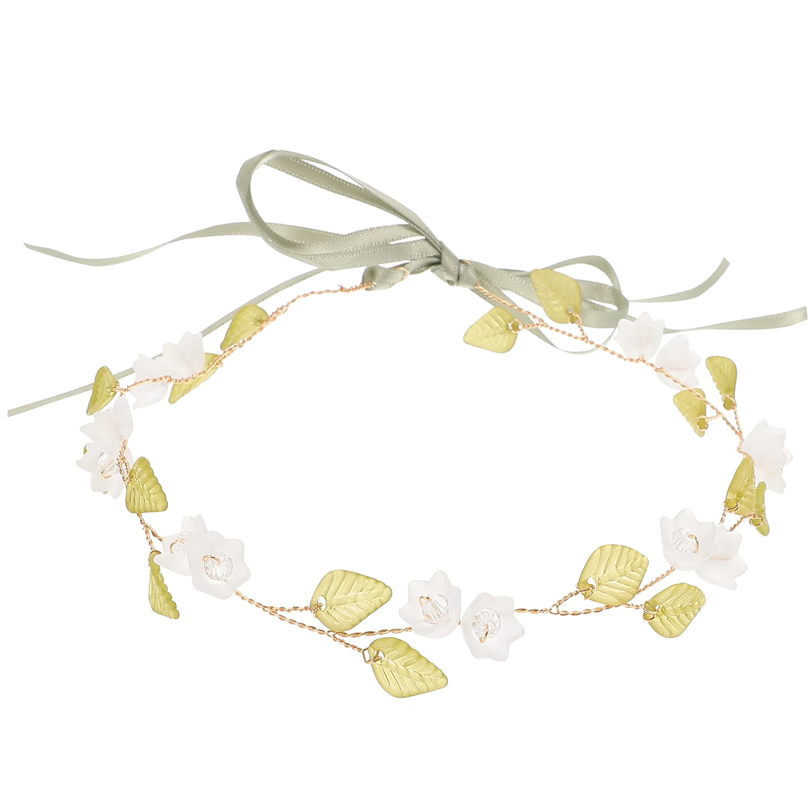 

Flower Headband for Women Wedding Party Ribbon Crown Lily Valley Hair Accessories Floral Floral Headband Wreath