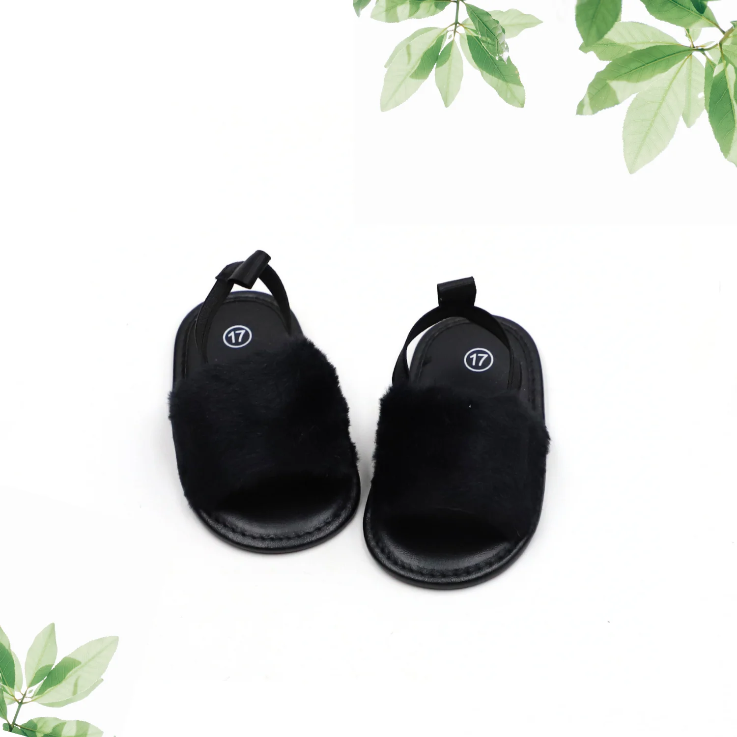 

Baby sandals, baby walking shoes, soft soles, comfortable and fashionable fur shoes for indoor wear