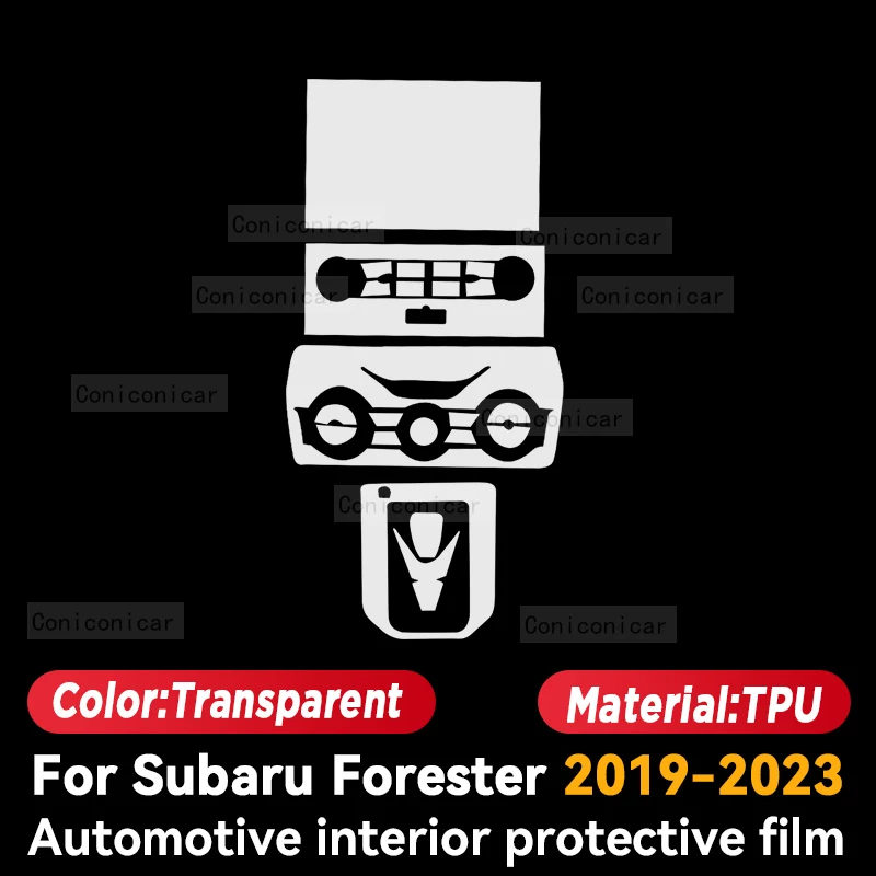 For Subaru Forester 2019-2023 Car Interior Center console Transparent TPU Protective film Anti-scratch Repair film Accessories