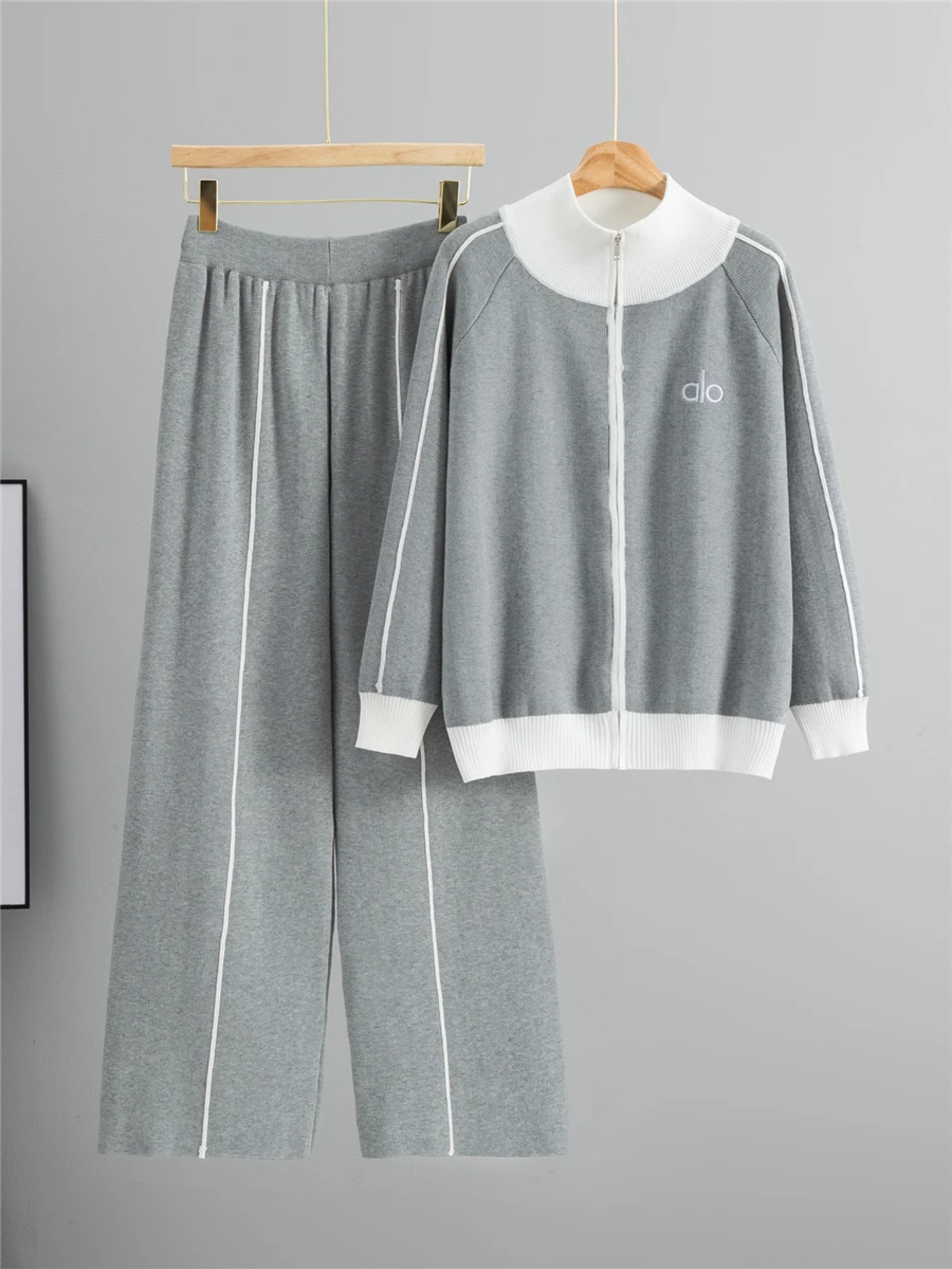 

Fashionable Sportswear Set Women's Autumn Style Slimming Casual Sweatshirt Wide Leg Pants Two Piece Set Youthful Looking