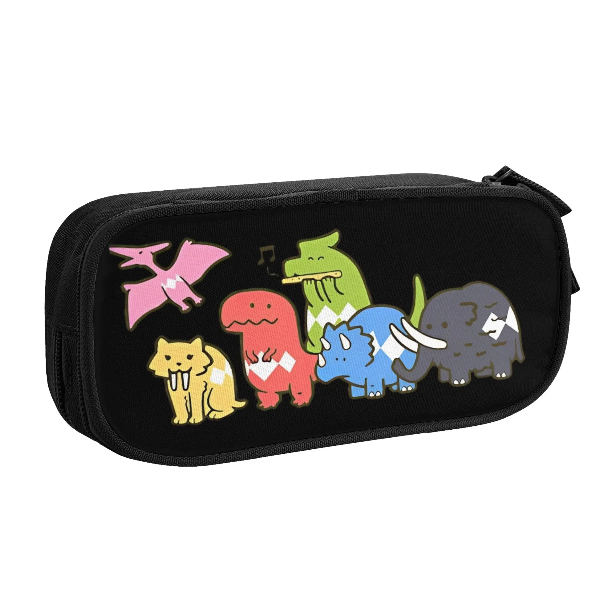 Large Capacity Bags for Child Cartoon Music Vintage Retro Pet Dinosaur Power Rangers Funny Graphic Gift  School Pencil Bag