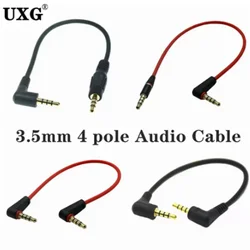Universal Ipod AUX 4 Pole Double 90 Degree Right Angled 3.5mm Male To Male Stereo 3.5mm Jack Audio Short 20cm 100cm Cable
