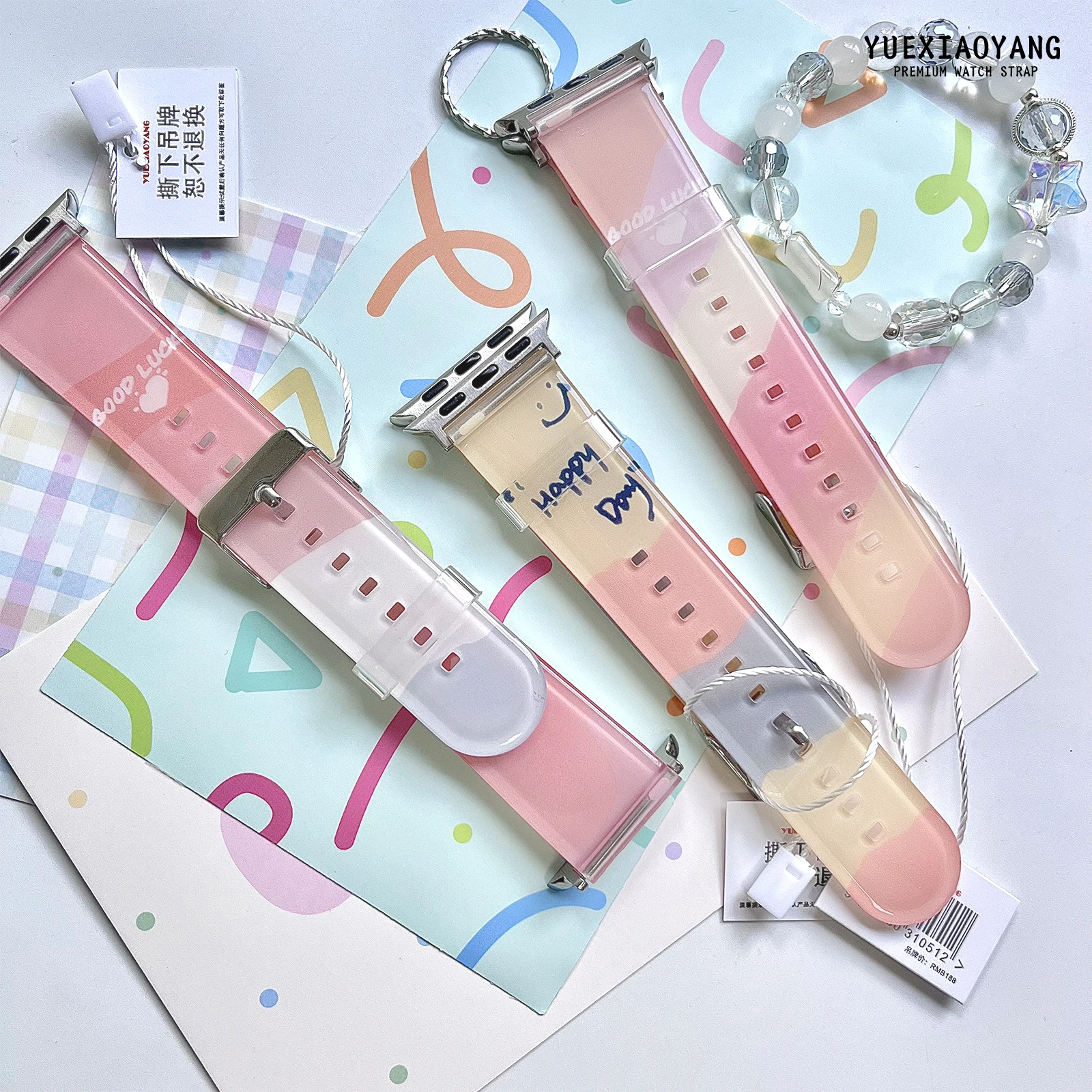 

Color transparent printing strap for Apple Watch 11 10 9 8 7 Band Replaceable Bracelet for iWatch 42mm 41mm 40mm 38mm Watchband