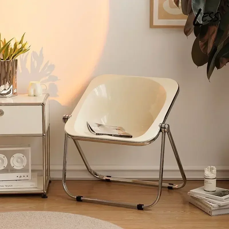 

Metal Folding Stool Korean Simple Creative Acrylic Living Room Nordic Chairs Room Furniture Portable Decorative