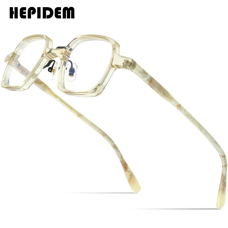 

HEPIDEM Acetate Eyeglasses Men 2022 Vintage Retro Square Glasses Frame Women Spectacles Eyewear 9196