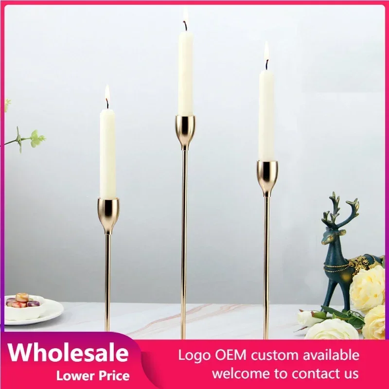 

Romantic Candle Holders European Metal Simple Fashion Luxury Wedding Holiday Home Living Room Decoration Bar Party Candlestick