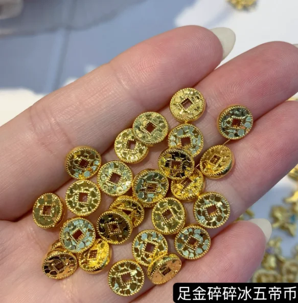 

24k pure gold coins diy bracelets gold charms 8mm