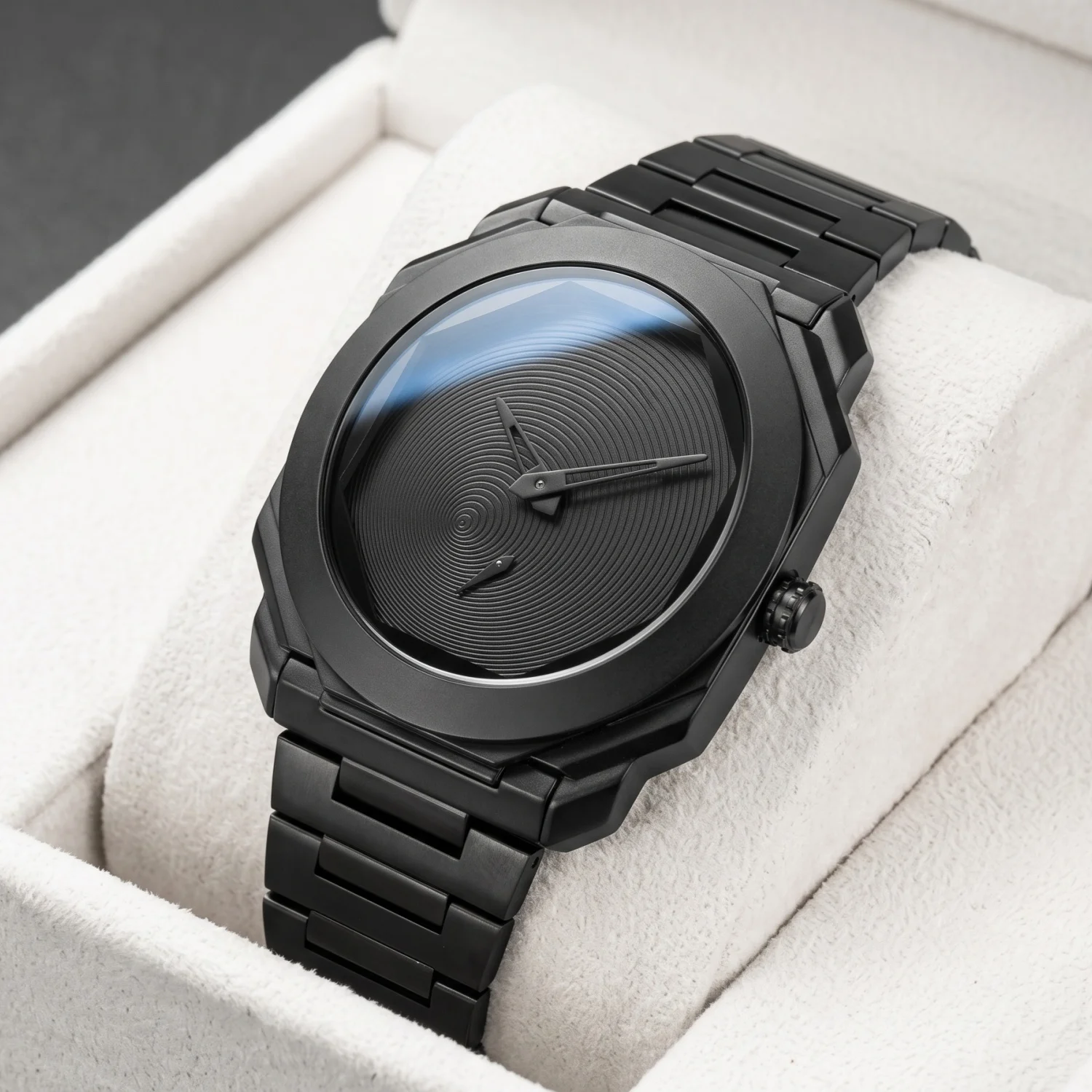 Men's Quartz Watch, Spiral Textured Simple Dial, Luminous Hands, Minimalist Avant‑Garde Wrist Watch, Birthday Gift for Friends