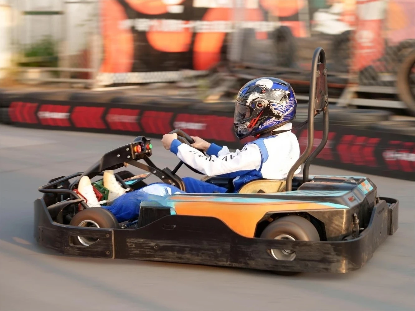 Outdoor track and field days and high-speed advanced electric racing karts for competitions