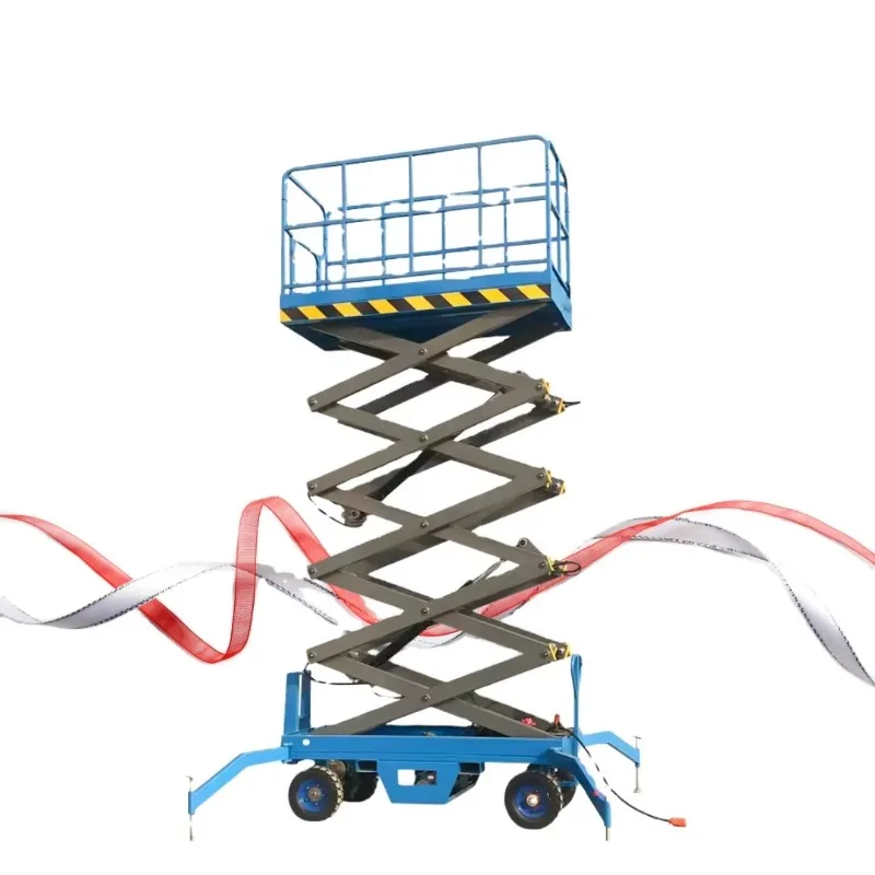 High Stability Electric Towable Scissor Lift 8m 10m Hydraulic Mobile Platform Industrial Maintenance Repair High-Strength Steel view 3
