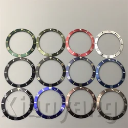 38mm Black Green Blue Red Brown Vintage Aluminum WatchBezel Insert Silver Gold Index Fit For 40mm Watch Case Modified Watch Part