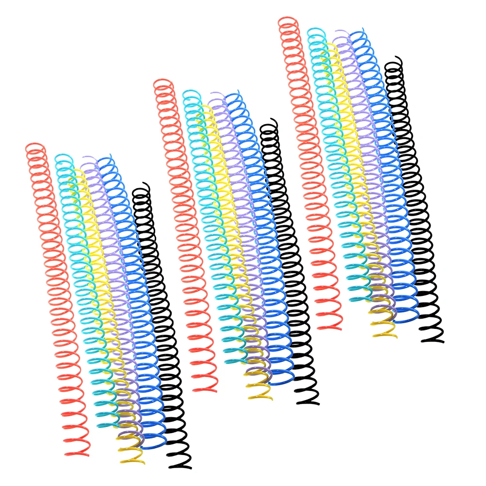 

18pcs Binding Rings Plastic Coils For Notebook Loose Leaf Binder Diy Scrapbook Planner Portable Ring Colored Spiral File