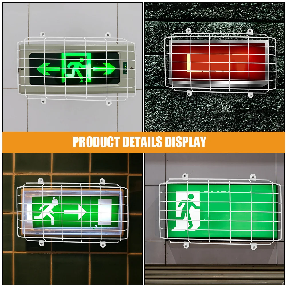 2Pcs Exit Sign Light Protective Guard Metal Emergency Light Wire Cover for Wall Mount Safety Protection in Cinema Mall