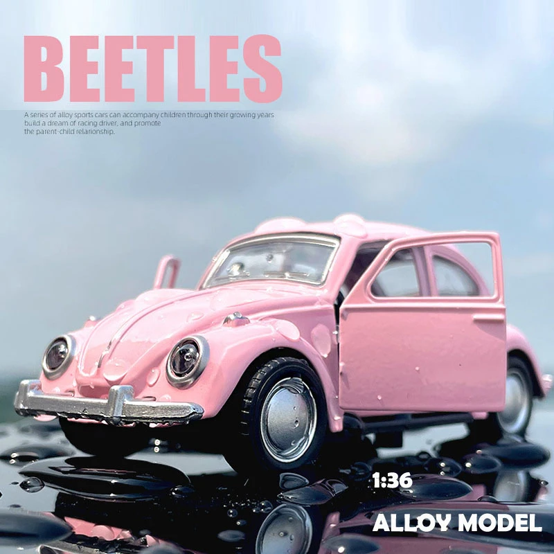 

Diecast 1/36 Scale Vintage Beetles Alloy Car Toy Miniature Voiture Cake Decoration Children Boy Toy Vehicle Birthday Gift