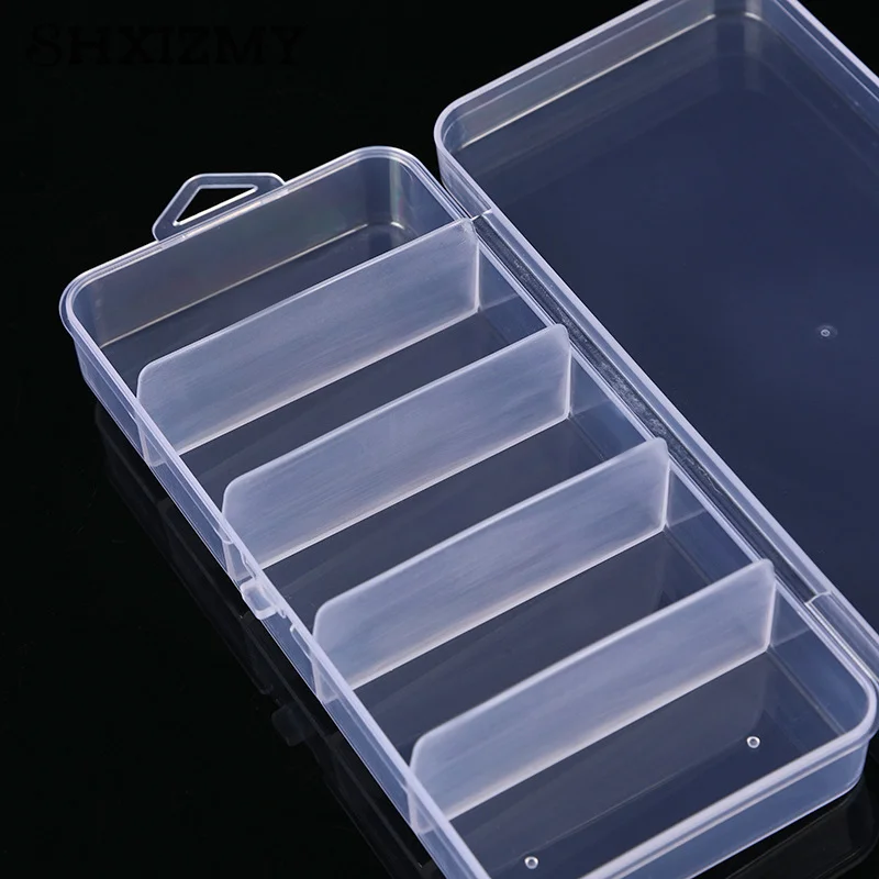 Transparent With Cover Rectangle Vertical 5 Grid Eyelash Extension Tool Storage Box Glue Tweezer Holder Makeup Organizer