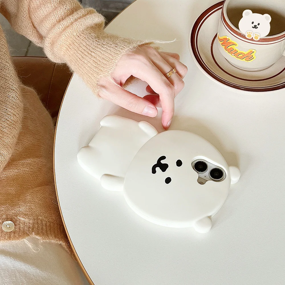 Kawaii 3D Cartoon Nagano Bär Handyhülle Weiche Silikonhülle für iPhone 12 13 14 15 Plus 16 Pro Max – Detail 3