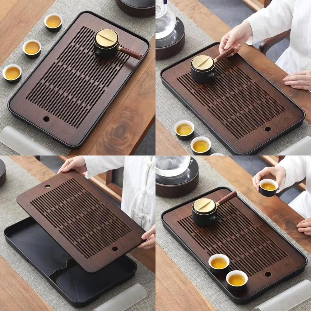 

Большой бамбуковый поднос для чайной церемонии Гунфу с встроенным чайным блюдом для воды (17 дюймов)