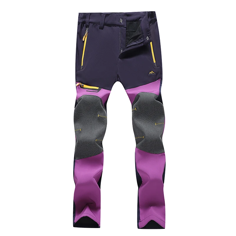 Dicke warme Fleece-Winterhose für Damen, wasserdicht, Wandern, Trekking, Camping, Skifahren, Softshell-Hose, winddichte Hose – Detail 7