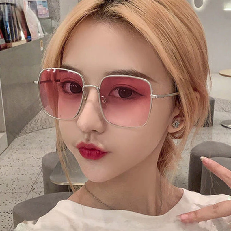 Photochromic Myopia Glasses Women Diamond Studded Oversized Square Anti Blue Light UV-proof finished glasses with degree 0~-600