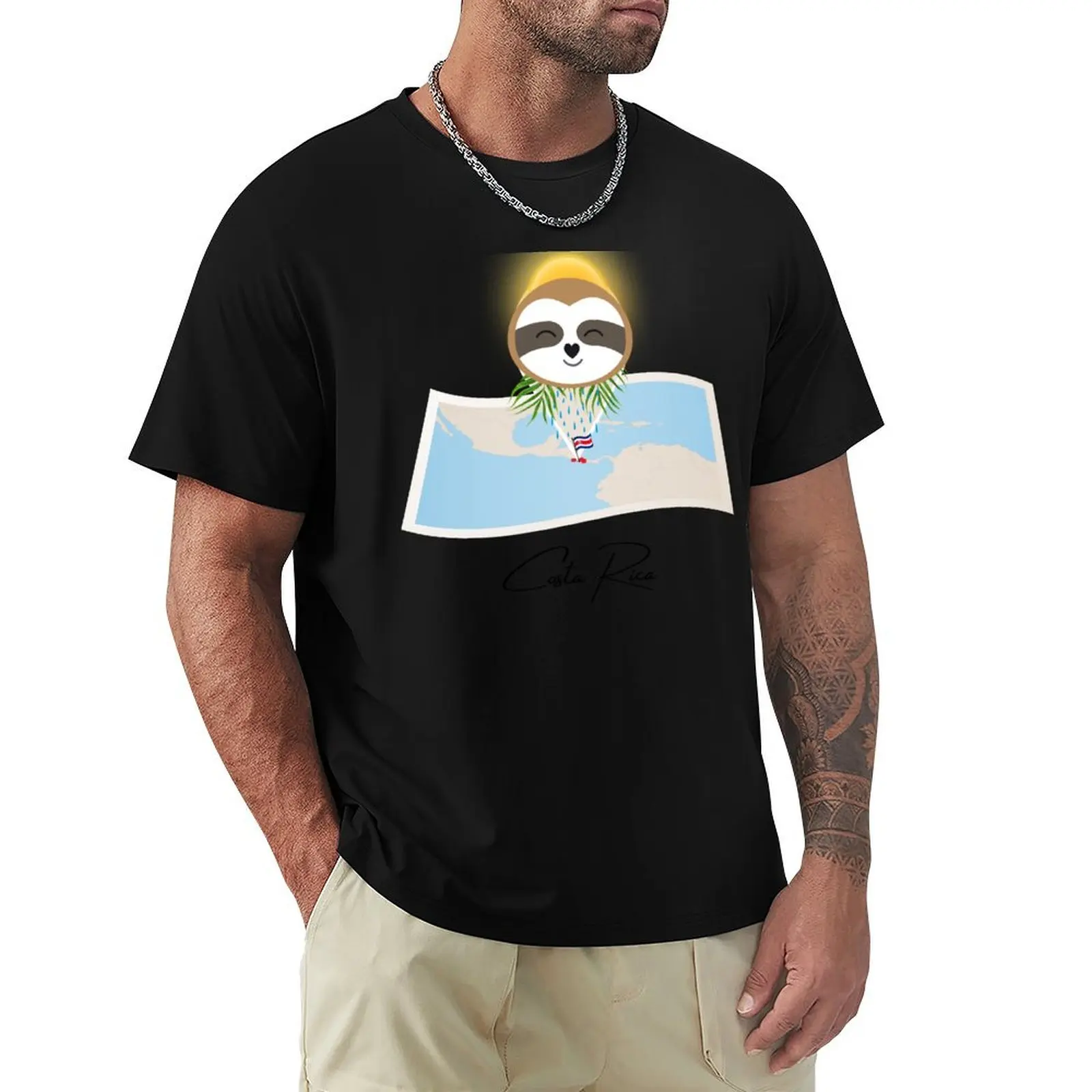 

Costa Rica on the Map (We Love Sloths) T-Shirt Casual Trendy Short Sleeve T-Shirt