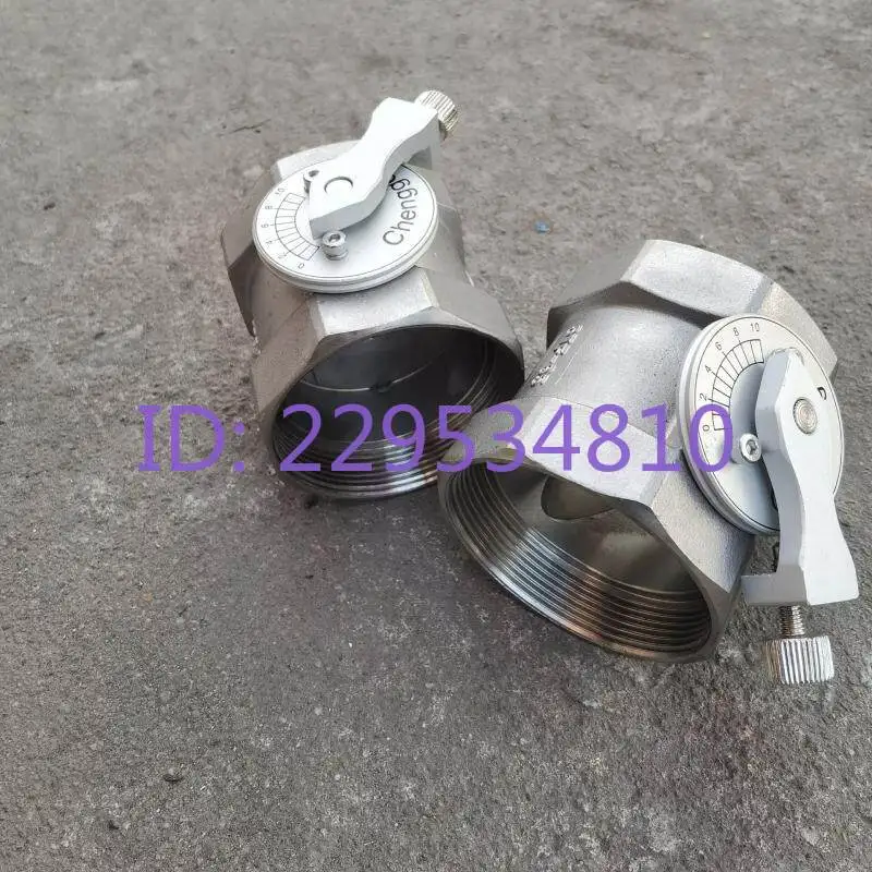 1pc 304 stainless steel internal thread high temperature air valve with dial, adjusting butterfly valve for kiln DN25