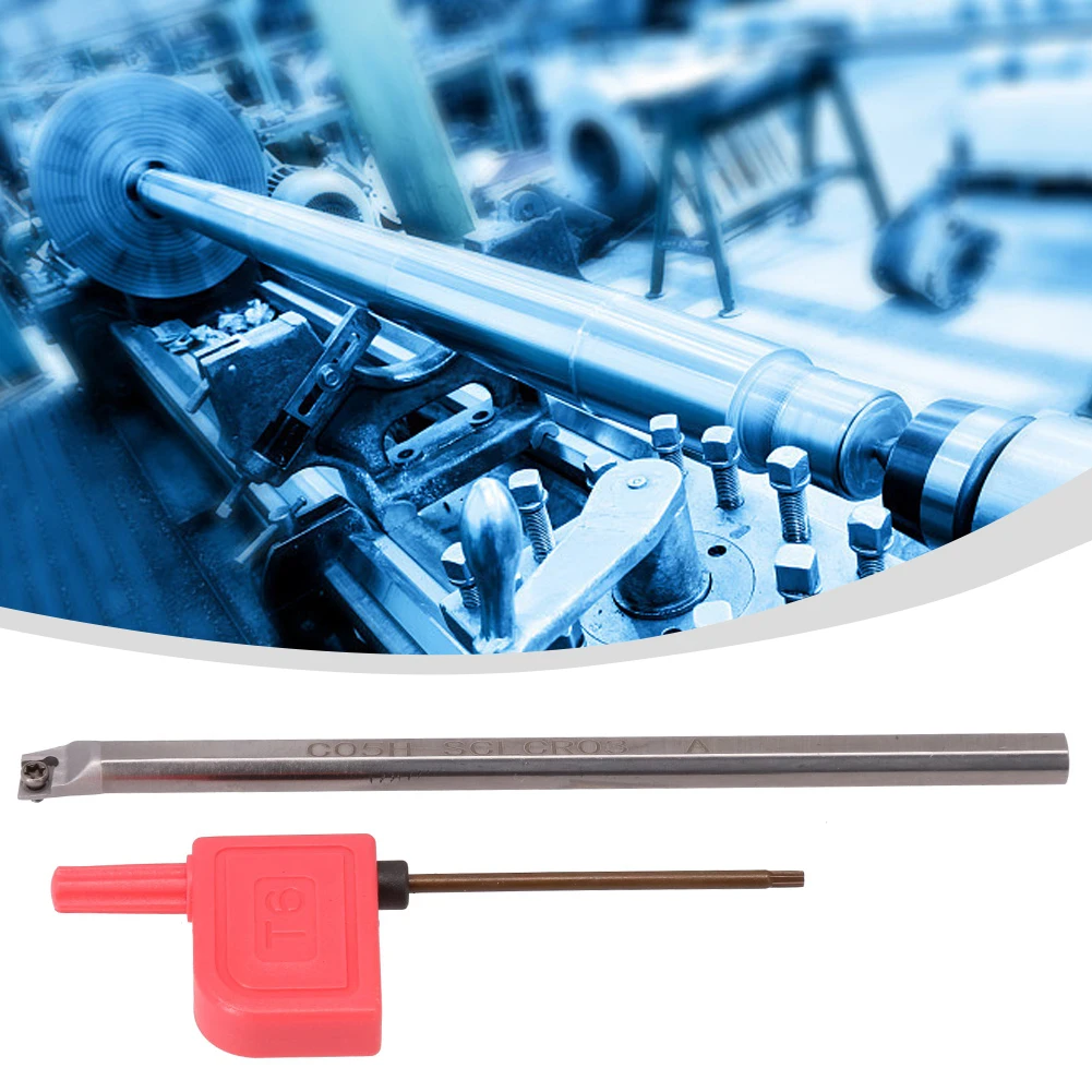 Lathe CNC Shockproof Shank Tungsten Steel Turning Tool Holder Wear Resistance 5mm Boring Bar Easy Installation