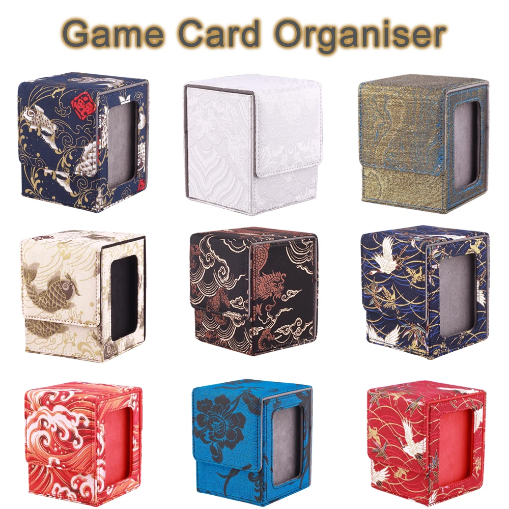 100+ Hot Gold Damask TCG YGO Board Game Commander MTG Collectible Card Case 35tpShell Card Tile Spacer Dice Multi Style Game Box