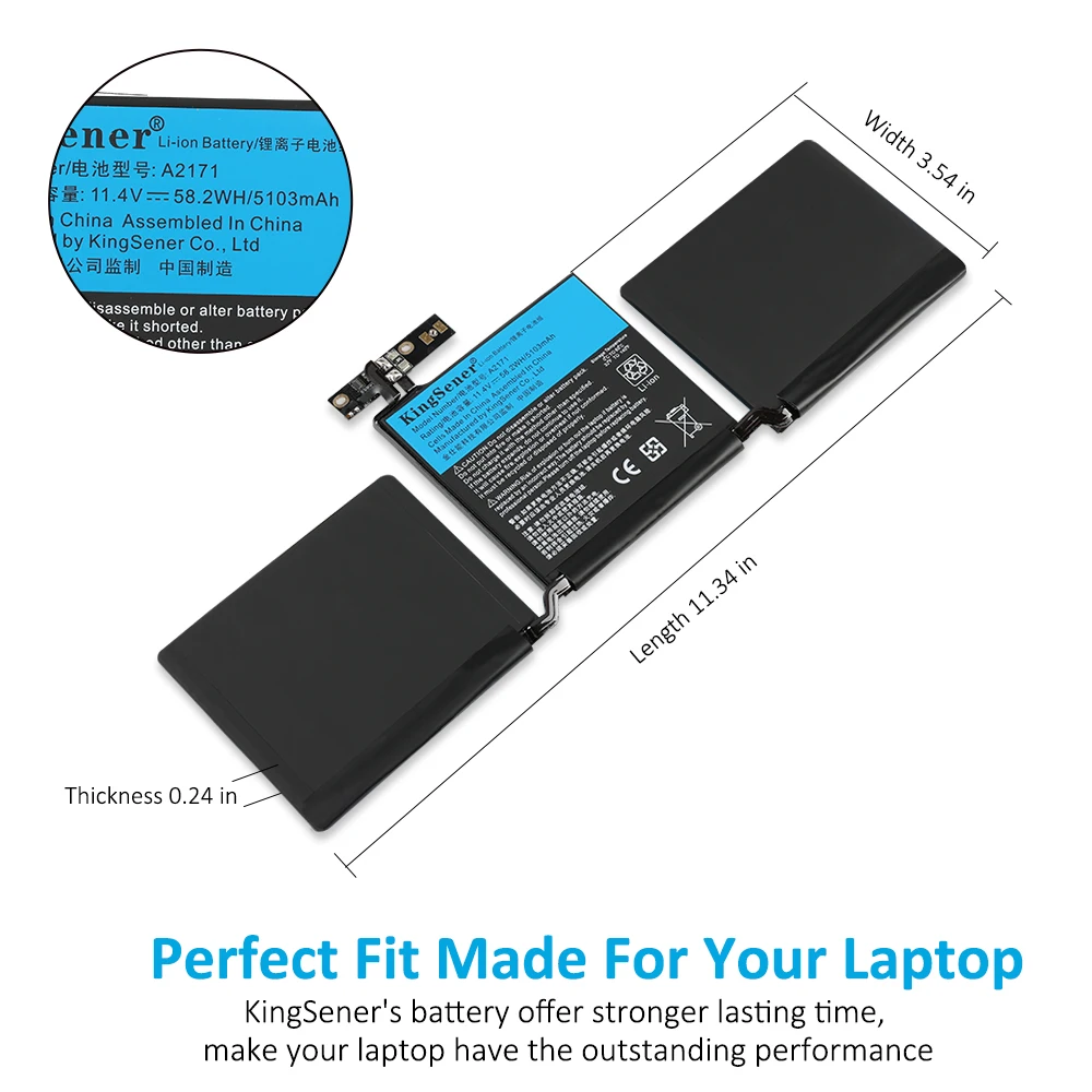 KingSener A2171 Batteria Del Computer Portatile Per Apple MacBook Pro Retina 13.3 ''A2159 2019 Anno 13 pollici A2289 A2338 2019 2020 Strumenti Gratuiti