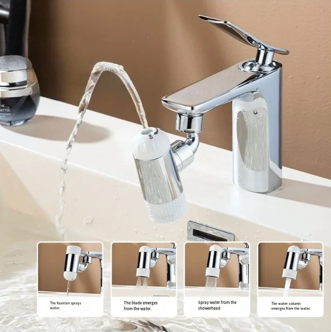 

Universal Rotation Extender Faucet Splash Proof Filter Multifunctional Faucet Sprayer Head 720° Rotation Water Savers Tap Nozzle