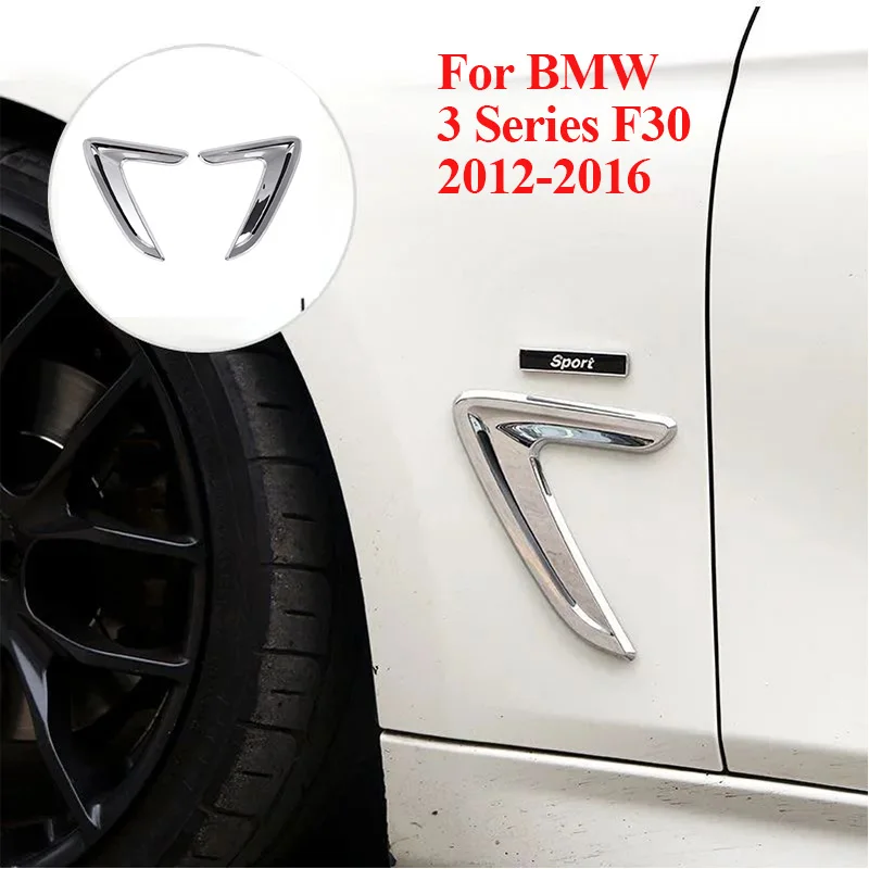 

For BMW 3 Series F30 2012 2013 2014 2015 2016 2pcs Car Side Wing Air Vent Fender Grill Outlet Trim Stickers Auto Body Kits