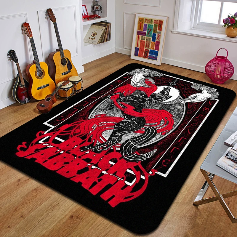 

B-Black Sabbath logo Printed Carpet Fashion Yoga Mat Non-Slip Carpet Bedroom Decoration Outdoor Carpet Bedroom Birthday Gift