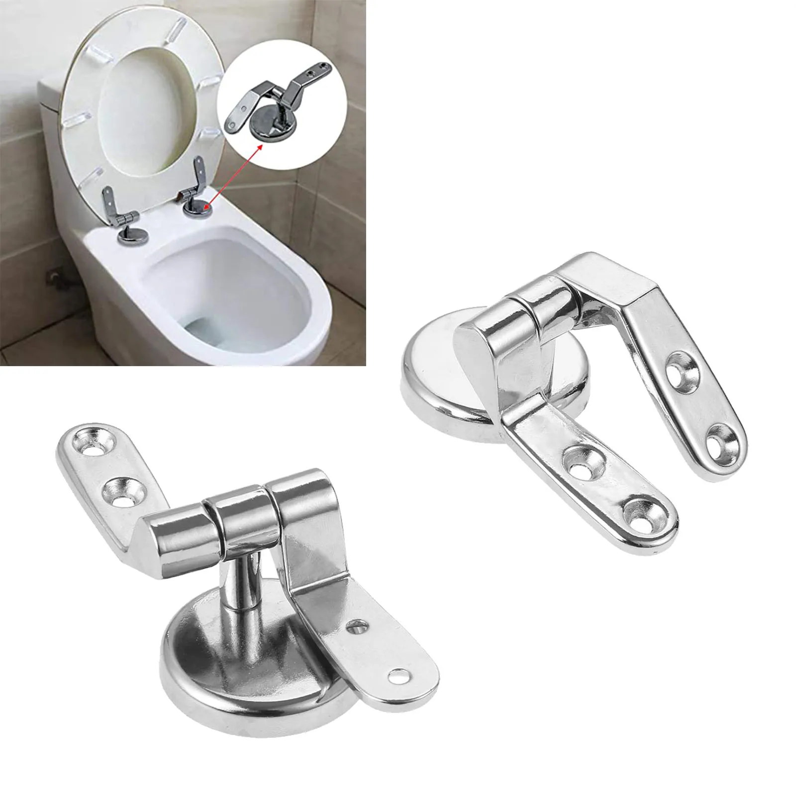 18pcs/1set Toilet Seat Hinges Threaded Rod Rubber Kit with Screw Zinc Alloy Bathroom Fittings Toilet Cover Connector Replacement