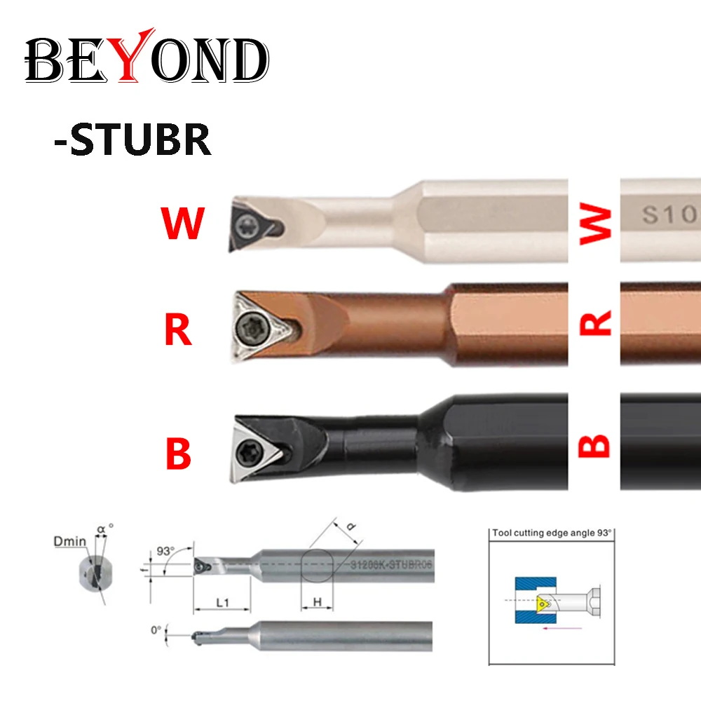 

BEYOND STUBR S0806K-STUBR06 S06K-STUBR06-A10 D1006K-STUBR06 Internal Boring Bar Small Head CNC Cutter Tool Shank 6mm 7mm 8mm