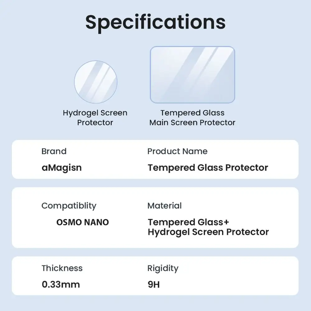 Tempered Glass Screen Protector Anti-scratch Ultra-HD Lens Film 9H Protective Films for DJI Osmo Nano Action Camera Accessories