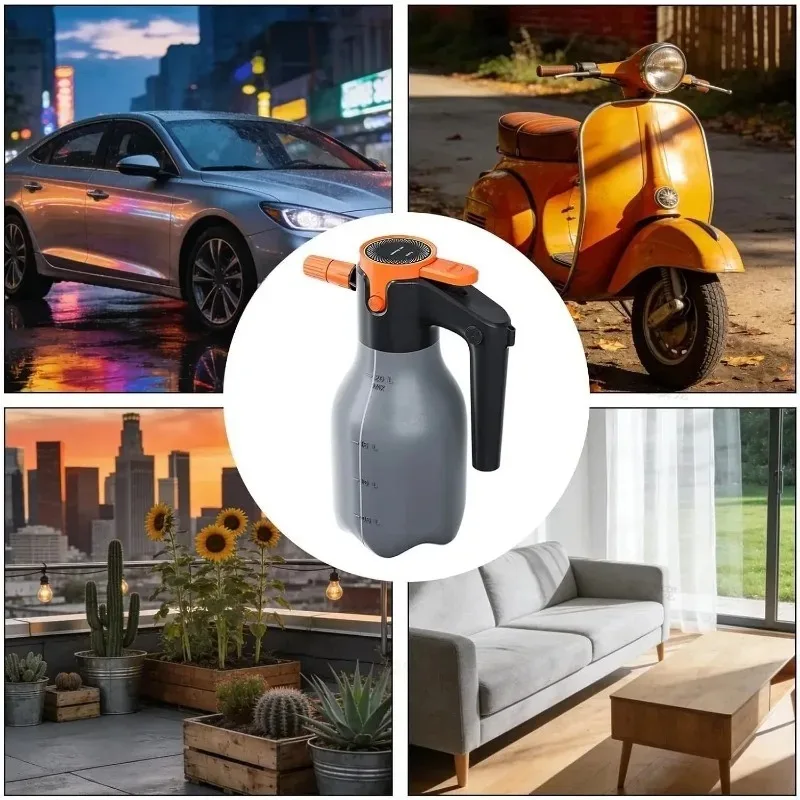 2L High Pressure Electric Water Sprayer Rechargeable Handheld Atomizing Can Practical Tool For Car And Garden Sprinkling