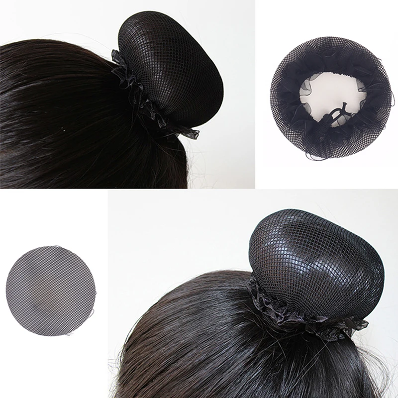 1Pc Hair Net Bun Cover Women Hair Net Ballet Dance Skating Crochet Rhinestone Styling Headwear Invisible Lace Net Accessories