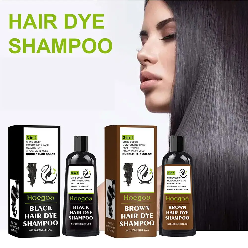 100ml Shampoo Easy Color Hair Plant Bubble Hair Conditioner New Black Moisturize Clean Brown Gentle And Non-damaging Hair A1N2