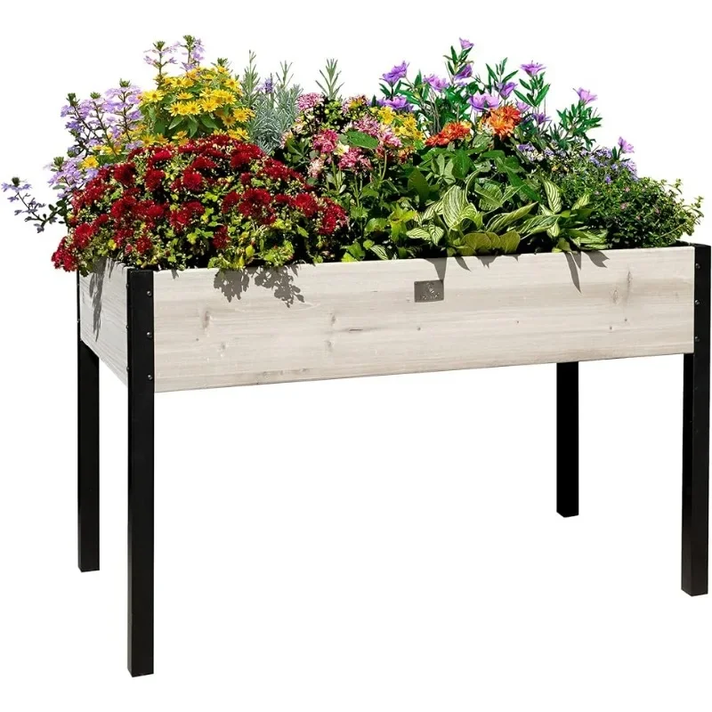 

Notume Raised Garden Bed 46x24x29-inch Mobile Elevated Wood Planter Beds Outdoor Planters