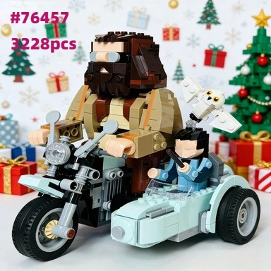 

617PCS Hagrid Harry Building Blocks Motorcycle Kids Party Favors Birthday Celebration Supplies Gifts 76443