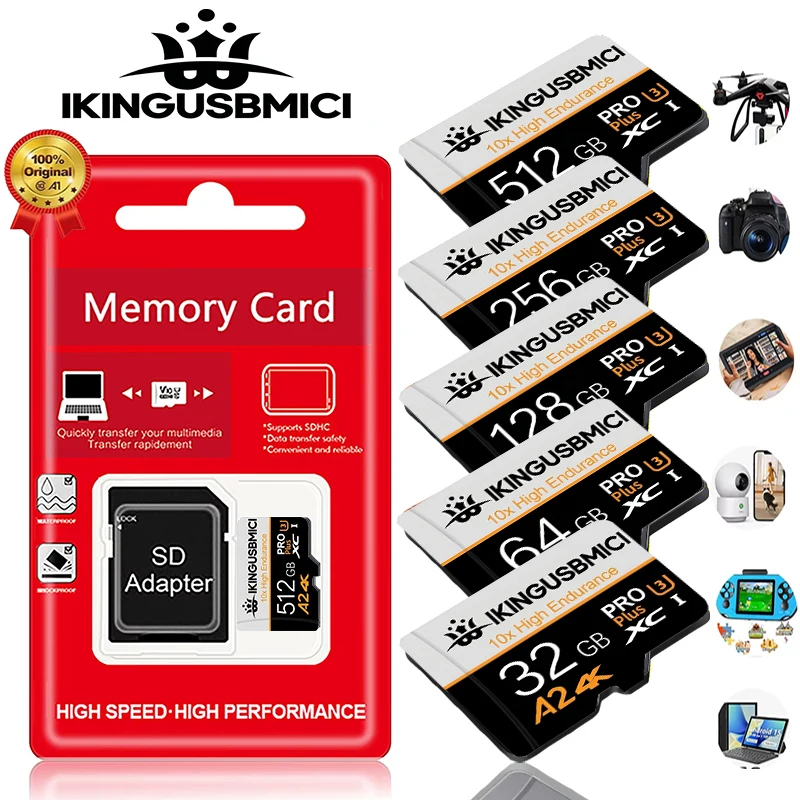 Advanced TF Cards Micro TF SD Card SD Cards Memory Card 64GB 256GB 128GB 512GB V30 4K Performance for Camera Nintendo Switch